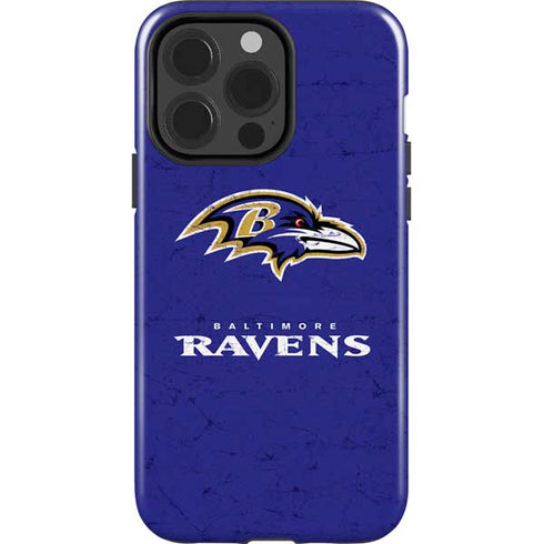 NFL Baltimore Ravens Distressed iPhone 15 Pro Impact Case